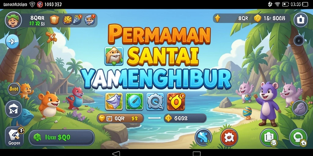 Tampilan gameplay 8QR yang seru dan berwarna-warni.