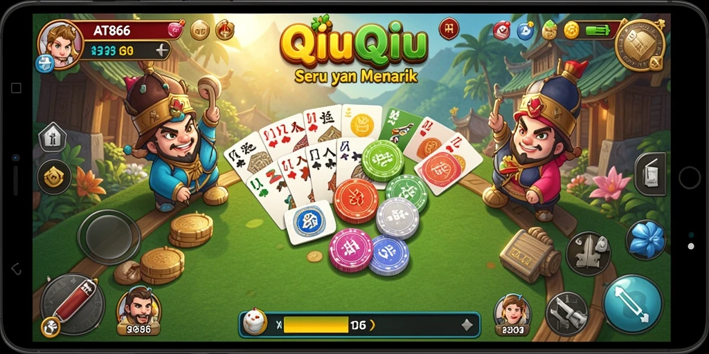 Screenshot gameplay QiuQiu di AT866 yang menampilkan keseruan permainan.