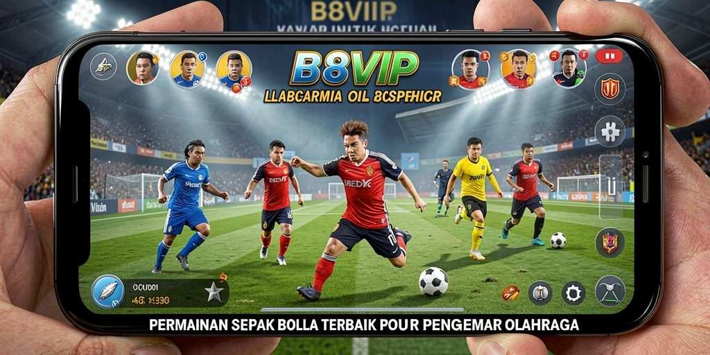 Tangkapan layar B8VIP menampilkan aksi seru di lapangan sepak bola.