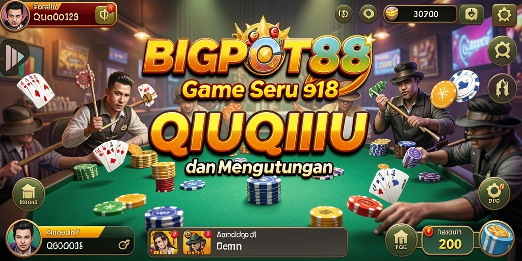 Screenshot utama BIGPOT88 yang menampilkan gameplay QiuQiu yang seru.