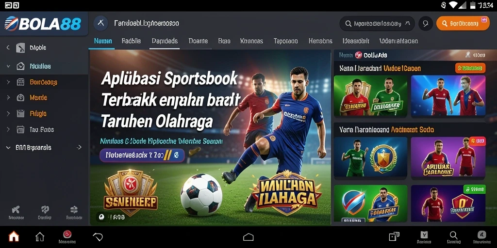 Tampilan layar utama BOLA88 dengan berbagai opsi taruhan.