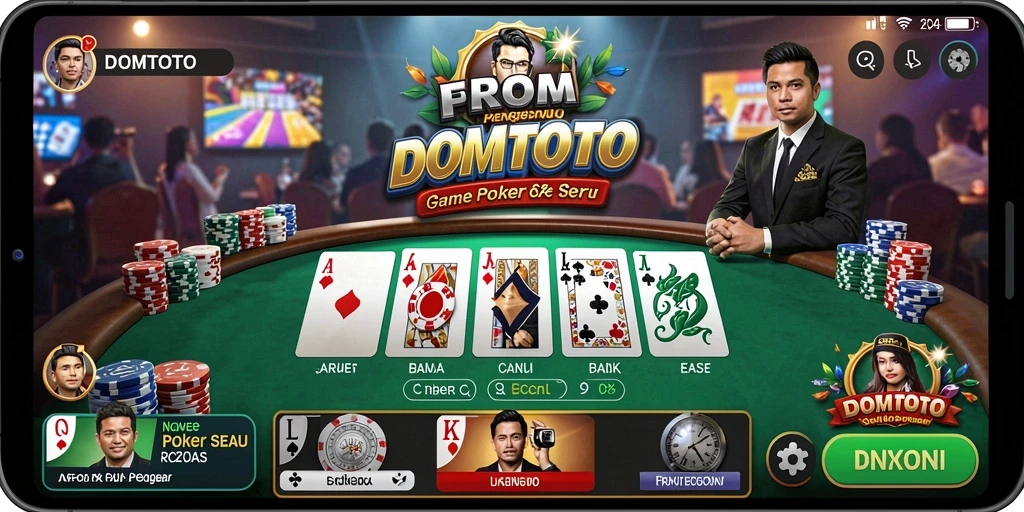 Screenshot gameplay menampilkan pengalaman Poker yang mendebarkan.