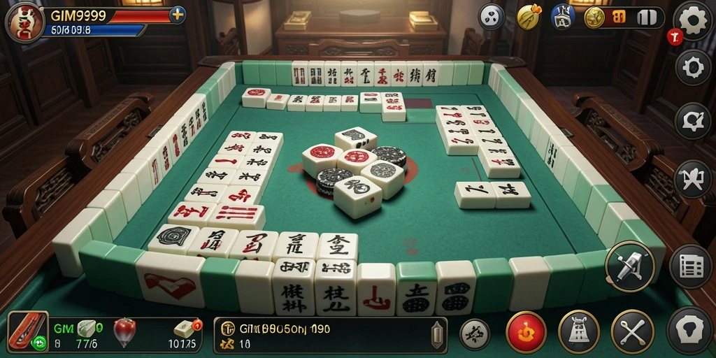 Tampilan menarik dari gameplay Mahjong GIM999 yang mengasyikkan.