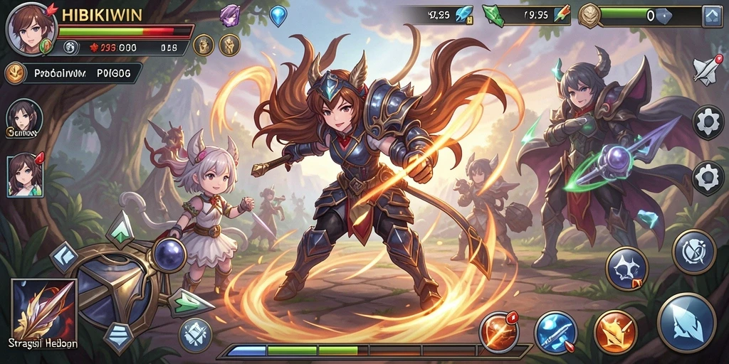 Tangkapan layar menunjukkan aksi gameplay menarik dalam HIBIKIWIN.