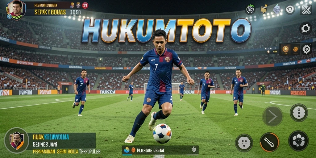 Tampilan gameplay menarik dari HUKUMTOTO dengan aksi sepak bola yang seru.
