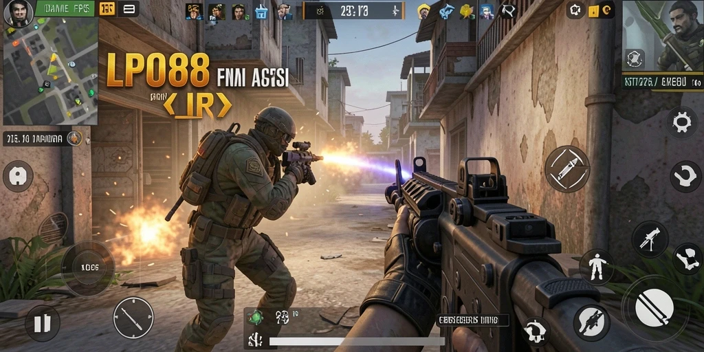 Tampilan gameplay menegangkan dalam pertempuran LPO88.