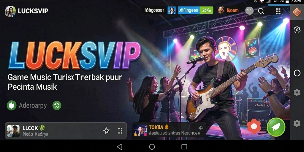 Tampilan gameplay LUCKSVIP yang mengasyikkan dengan berbagai lagu.