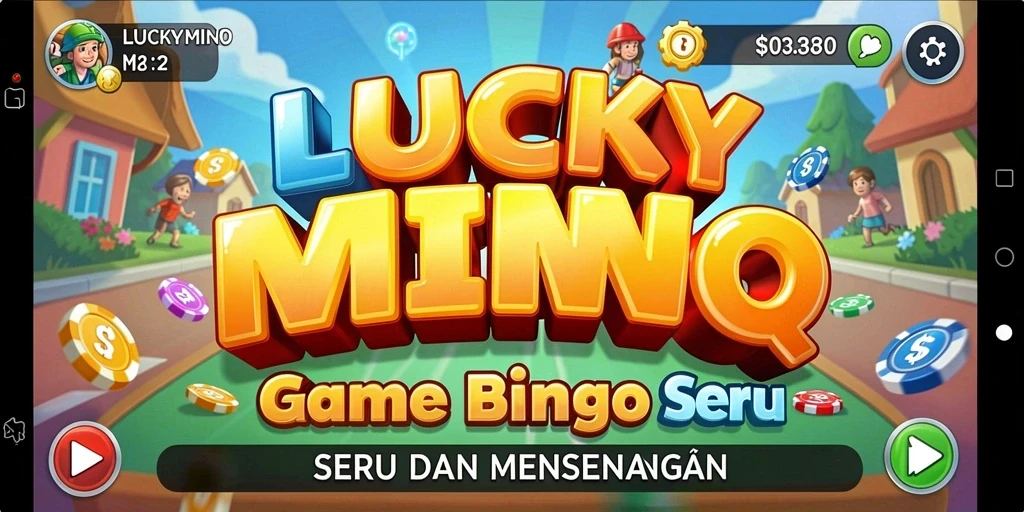Tampilan gameplay seru di LUCKYMINO dengan elemen Bingo yang menarik.