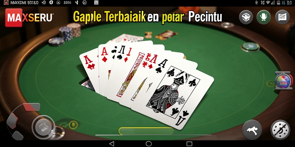 Screenshot gameplay MAXSERU yang menampilkan serunya permainan Gaple.