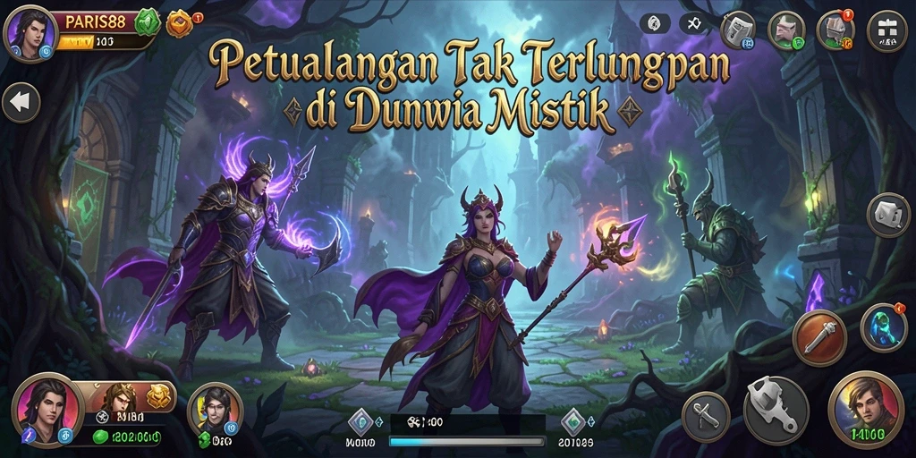Tampilan screenshot utama PARIS88 menampilkan gameplay seru dalam dunia petualangan.