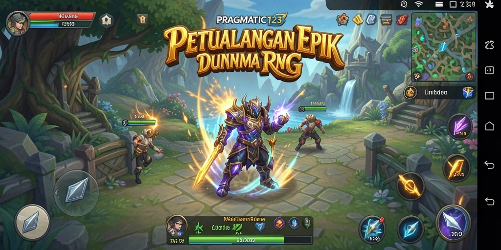 Tampilan gameplay seru dari PRAGMATIC123 menunjukkan aksi petualangan RPG.