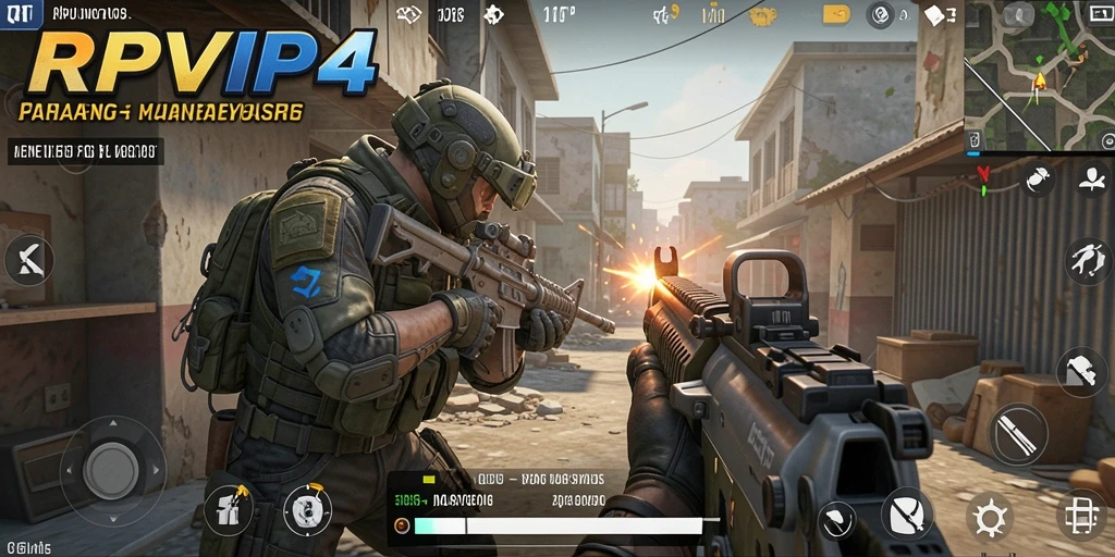 Screenshot gameplay RPVIP4 yang menunjukkan pertempuran intens antar pemain.