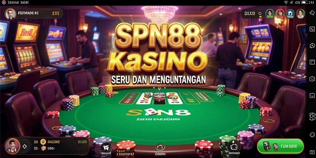 Screenshot utama SPN88 menampilkan gameplay Kasino yang seru.